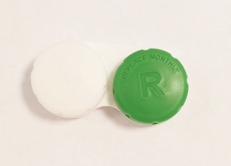 Contact lens case white/dark green  (261048)